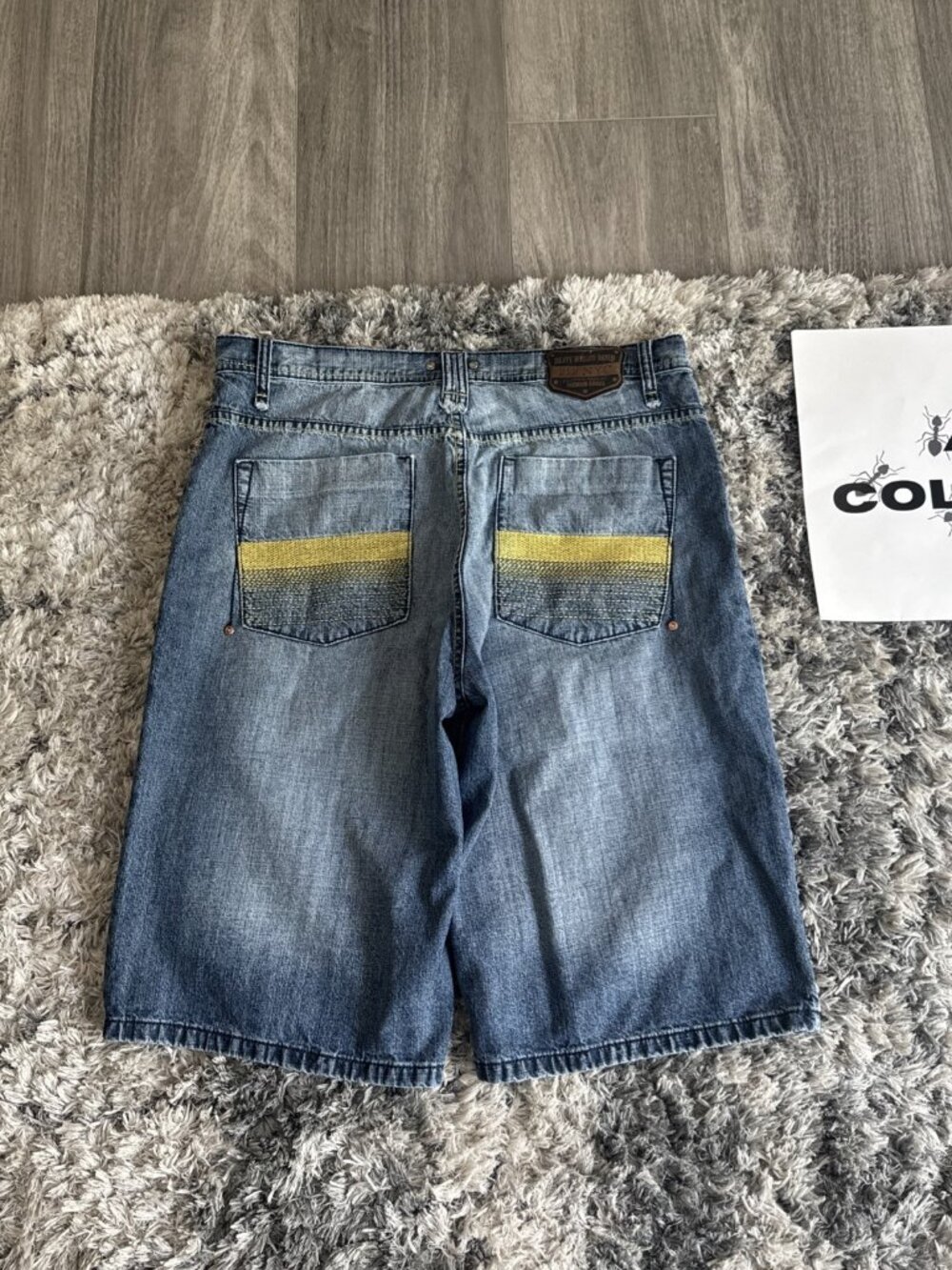 Nyc Blue 00 S 212Nyc Embroidered Denim Y2K Jorts Jean Shorts Men 38 Sz 38